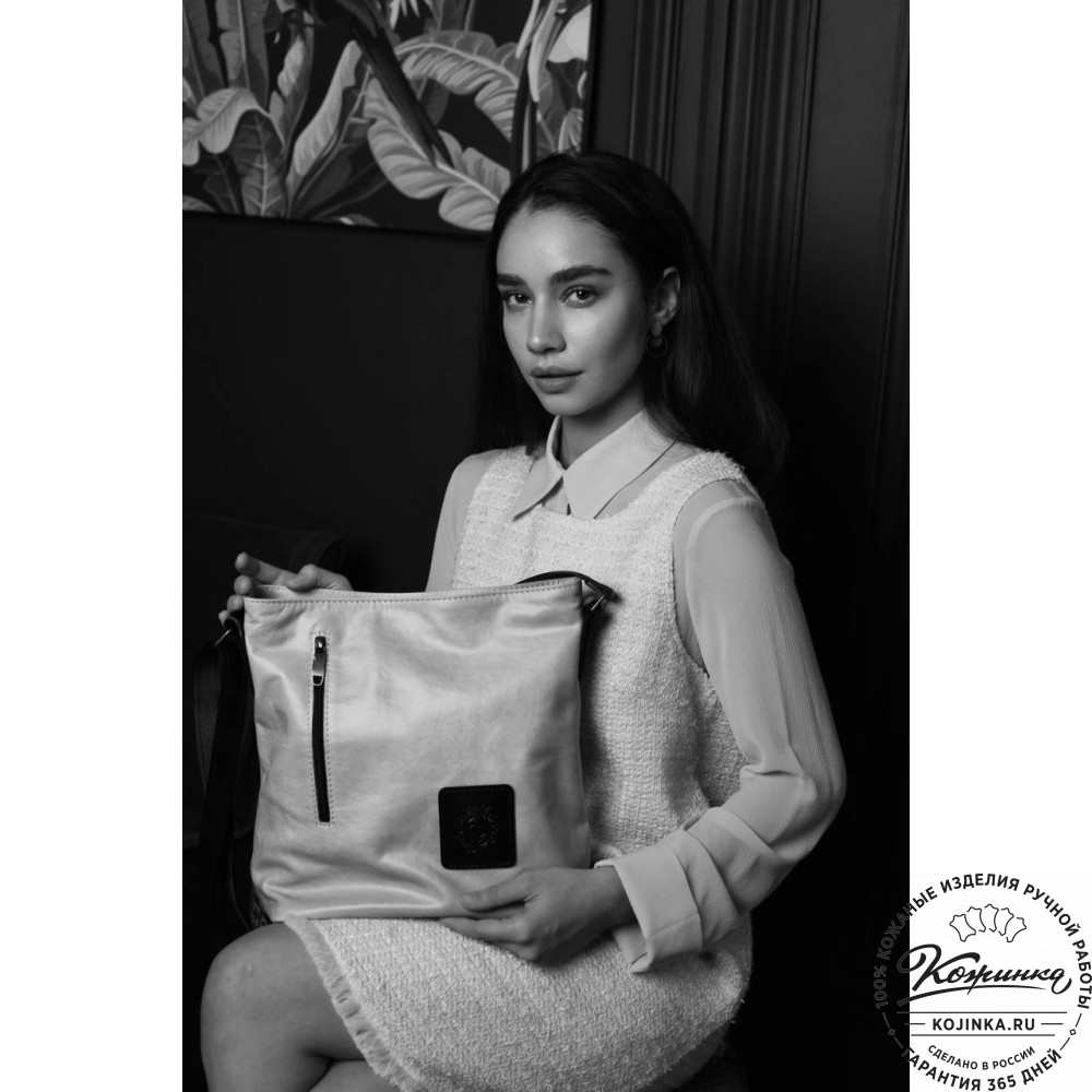 Женская кожаная сумка "Мальва" (синяя)